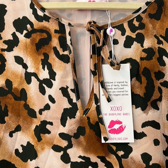 BuddyLove cheetah print bell sleeve dress - Picture 3 of 3